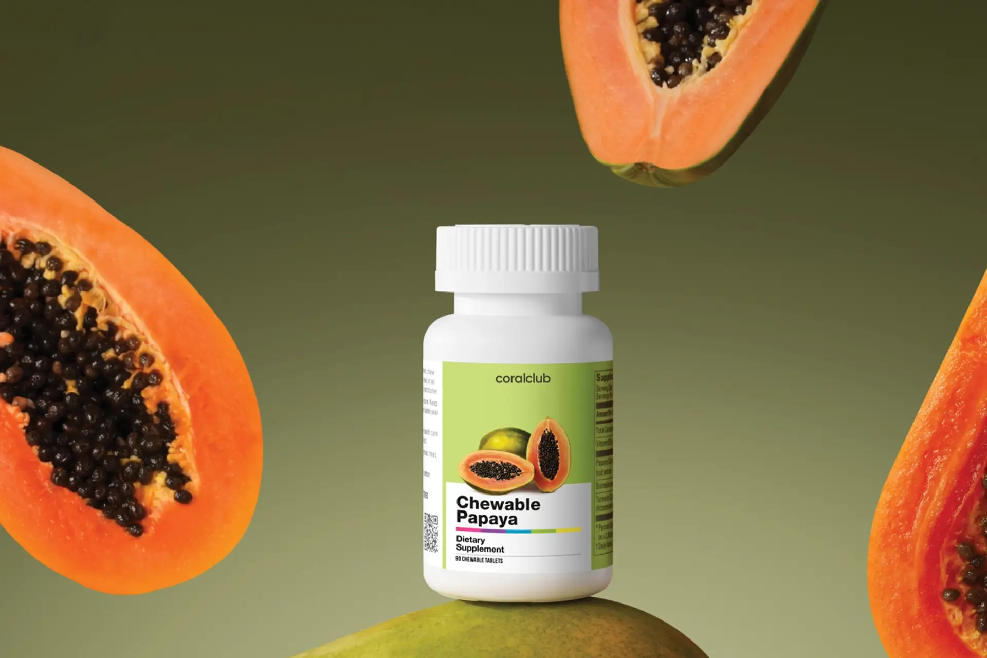 Coral Club - Chewable Papaya, 90 pastiglie da masticare